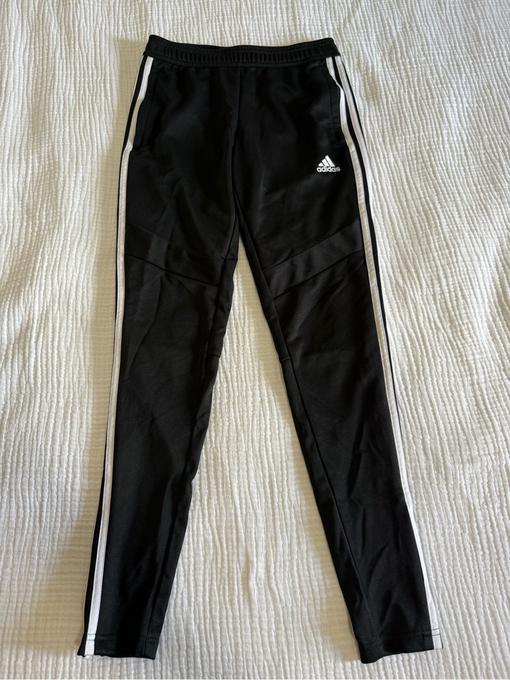 adidas Black Joggers with White Side Stripes